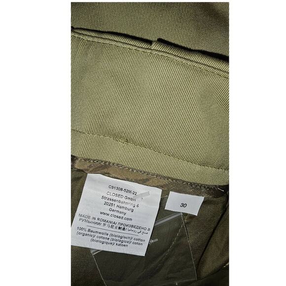 New Free People CLOSED Mawson Khaki Mid-Rise Pleated Trousers $330 SIZE 30 - Picture 7 of 8